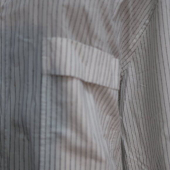 Mens Hugo Boss White, Black Striped Button Down Top XL - Picture 6 of 12